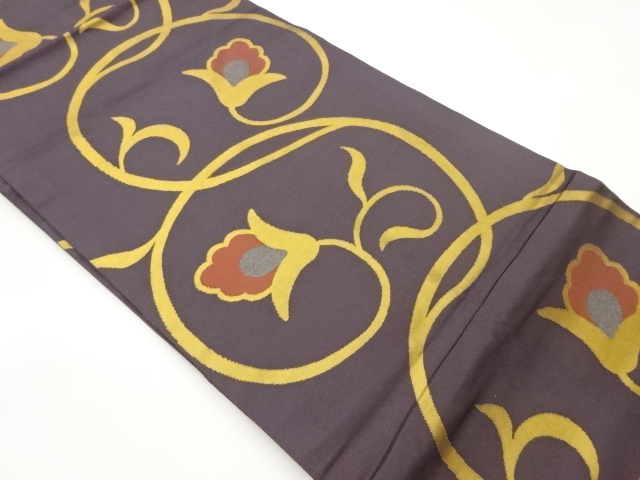 花唐草模様織出し名古屋帯